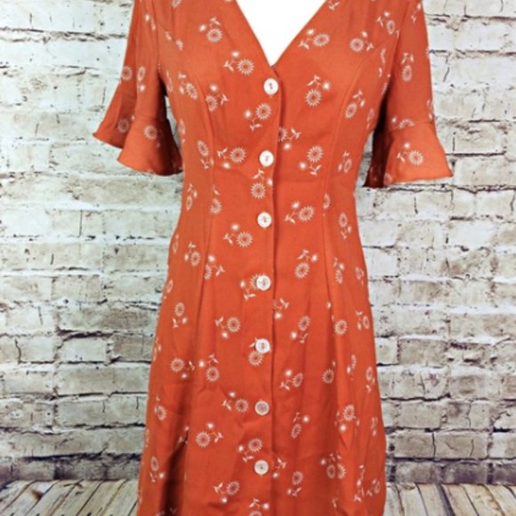Urban Kimchi Blue Sunflower Button-down Dress - Picture 2 of 7